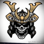 эскизы тату самурай череп 17.09.2019 №014 - Sketch Samurai Skull Tattoos - tatufoto.com
