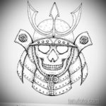 эскизы тату самурай череп 17.09.2019 №018 - Sketch Samurai Skull Tattoos - tatufoto.com