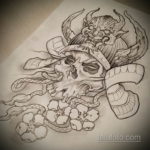 эскизы тату самурай череп 17.09.2019 №022 - Sketch Samurai Skull Tattoos - tatufoto.com