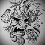 эскизы тату самурай череп 17.09.2019 №023 - Sketch Samurai Skull Tattoos - tatufoto.com
