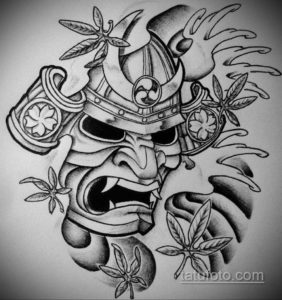 эскизы тату самурай череп 17.09.2019 №023 - Sketch Samurai Skull Tattoos - tatufoto.com