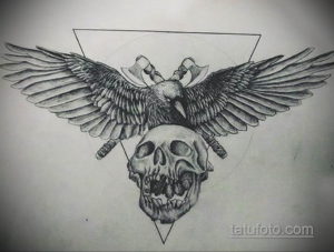 эскизы тату череп ворон 17.09.2019 №008 - Raven Skull Tattoo Sketches - tatufoto.com