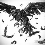 эскизы тату череп ворон 17.09.2019 №016 - Raven Skull Tattoo Sketches - tatufoto.com
