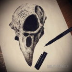 эскизы тату череп ворон 17.09.2019 №019 - Raven Skull Tattoo Sketches - tatufoto.com