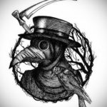 эскизы тату череп ворон 17.09.2019 №025 - Raven Skull Tattoo Sketches - tatufoto.com