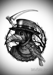 эскизы тату череп ворон 17.09.2019 №025 - Raven Skull Tattoo Sketches - tatufoto.com