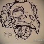эскизы тату череп ворон 17.09.2019 №032 - Raven Skull Tattoo Sketches - tatufoto.com