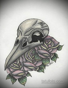 эскизы тату череп ворон 17.09.2019 №033 - Raven Skull Tattoo Sketches - tatufoto.com