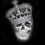 эскизы тату череп с короной 17.09.2019 №001 - Skull tattoo designs with crow - tatufoto.com