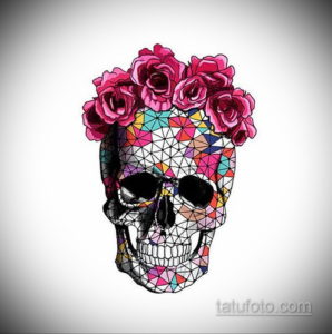 эскизы тату череп с короной 17.09.2019 №014 - Skull tattoo designs with crow - tatufoto.com