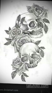 эскизы тату череп с цветами 17.09.2019 №032 - Skull tattoo sketches with flo - tatufoto.com