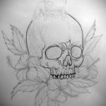 эскизы тату череп с цветами 17.09.2019 №035 - Skull tattoo sketches with flo - tatufoto.com
