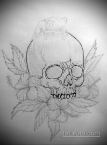 эскизы тату череп с цветами 17.09.2019 №035 - Skull tattoo sketches with flo - tatufoto.com