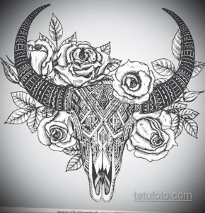 эскизы тату череп с цветами 17.09.2019 №040 - Skull tattoo sketches with flo - tatufoto.com