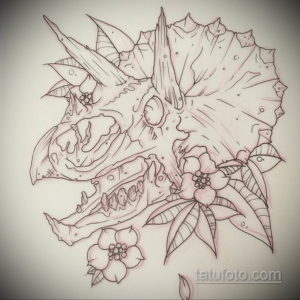 эскизы тату череп с цветами 17.09.2019 №042 - Skull tattoo sketches with flo - tatufoto.com