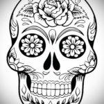 эскизы тату череп с цветами 17.09.2019 №060 - Skull tattoo sketches with flo - tatufoto.com