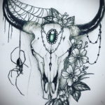 эскизы тату черепа животных 17.09.2019 №005 - animal skull tattoo designs - tatufoto.com