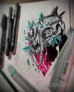 эскизы тату черепа животных 17.09.2019 №015 - animal skull tattoo designs - tatufoto.com