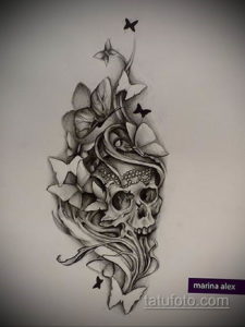 эскизы тату черепа на ногу 17.09.2019 №002 - Sketch of a tattoo of a skull on - tatufoto.com