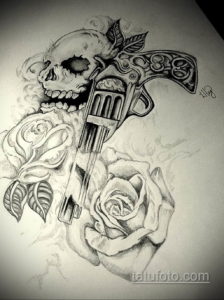 эскизы тату черепа на ногу 17.09.2019 №012 - Sketch of a tattoo of a skull on - tatufoto.com