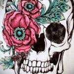 эскизы тату черепа на ногу 17.09.2019 №013 - Sketch of a tattoo of a skull on - tatufoto.com