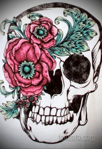эскизы тату черепа на ногу 17.09.2019 №013 - Sketch of a tattoo of a skull on - tatufoto.com