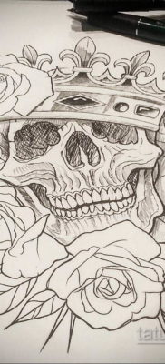 эскизы тату черепа на ногу 17.09.2019 №014 — Sketch of a tattoo of a skull on — tatufoto.com