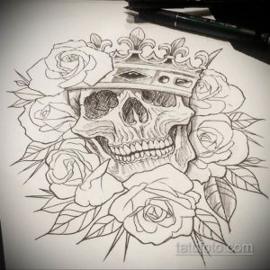 эскизы тату черепа на ногу 17.09.2019 №014 - Sketch of a tattoo of a skull on - tatufoto.com