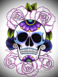 эскизы тату черепа на ногу 17.09.2019 №019 - Sketch of a tattoo of a skull on - tatufoto.com