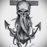 эскизы тату черепа на ногу 17.09.2019 №020 - Sketch of a tattoo of a skull on - tatufoto.com