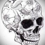 эскизы тату черепа черно белые 17.09.2019 №004 - Skull tattoo sketches bla - tatufoto.com