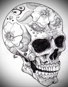 эскизы тату черепа черно белые 17.09.2019 №004 - Skull tattoo sketches bla - tatufoto.com