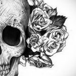 эскизы тату черепа черно белые 17.09.2019 №006 - Skull tattoo sketches bla - tatufoto.com