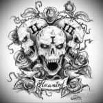 эскизы тату черепа черно белые 17.09.2019 №009 - Skull tattoo sketches bla - tatufoto.com