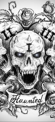 эскизы тату черепа черно белые 17.09.2019 №009 — Skull tattoo sketches bla — tatufoto.com