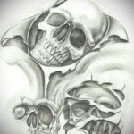 эскизы тату черепа черно белые 17.09.2019 №011 - Skull tattoo sketches bla - tatufoto.com