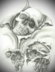 эскизы тату черепа черно белые 17.09.2019 №011 - Skull tattoo sketches bla - tatufoto.com