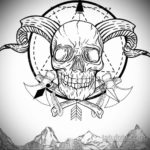 эскизы тату черепа черно белые 17.09.2019 №012 - Skull tattoo sketches bla - tatufoto.com