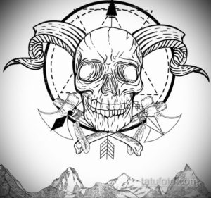 эскизы тату черепа черно белые 17.09.2019 №012 - Skull tattoo sketches bla - tatufoto.com