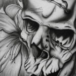 эскизы тату черепа черно белые 17.09.2019 №013 - Skull tattoo sketches bla - tatufoto.com