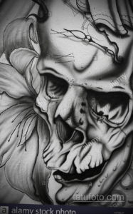 эскизы тату черепа черно белые 17.09.2019 №013 - Skull tattoo sketches bla - tatufoto.com