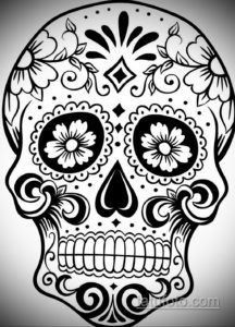эскизы тату черепа черно белые 17.09.2019 №019 - Skull tattoo sketches bla - tatufoto.com