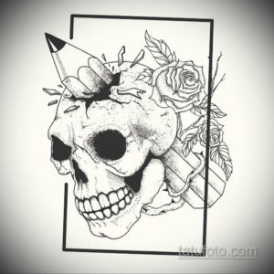 эскизы тату черепа черно белые 17.09.2019 №020 - Skull tattoo sketches bla - tatufoto.com
