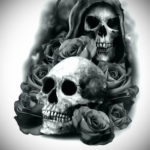 эскизы тату черепа черно белые 17.09.2019 №026 - Skull tattoo sketches bla - tatufoto.com