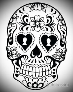 эскизы тату черепа черно белые 17.09.2019 №027 - Skull tattoo sketches bla - tatufoto.com