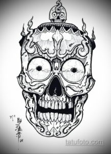 эскизы тату черепа черно белые 17.09.2019 №030 - Skull tattoo sketches bla - tatufoto.com