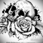 эскизы тату черепа черно белые 17.09.2019 №031 - Skull tattoo sketches bla - tatufoto.com