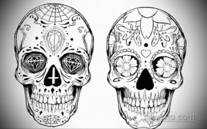 эскизы тату черепа черно белые 17.09.2019 №034 - Skull tattoo sketches bla - tatufoto.com