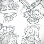 эскизы тату черепа черно белые 17.09.2019 №040 - Skull tattoo sketches bla - tatufoto.com
