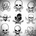 эскизы тату черепа черно белые 17.09.2019 №046 - Skull tattoo sketches bla - tatufoto.com